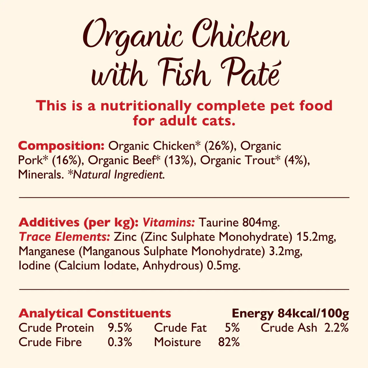 Lily's Kitchen Organic Chicken with Fish Dinner for Cats 85g
