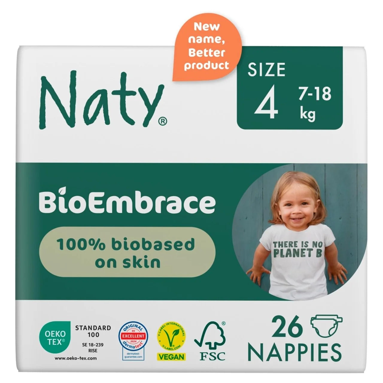 Naty BioEmbrace Nappies Size 4 (7-18kg) 26 per pack