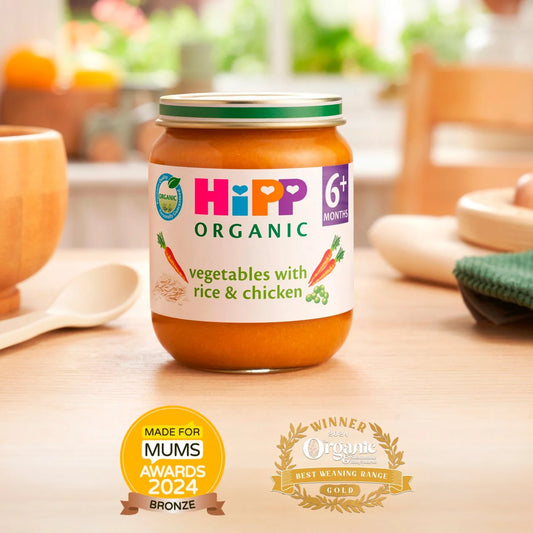 HiPP Organic Vegetables with Rice & Chicken Baby Food Jar 6+ Months 125g