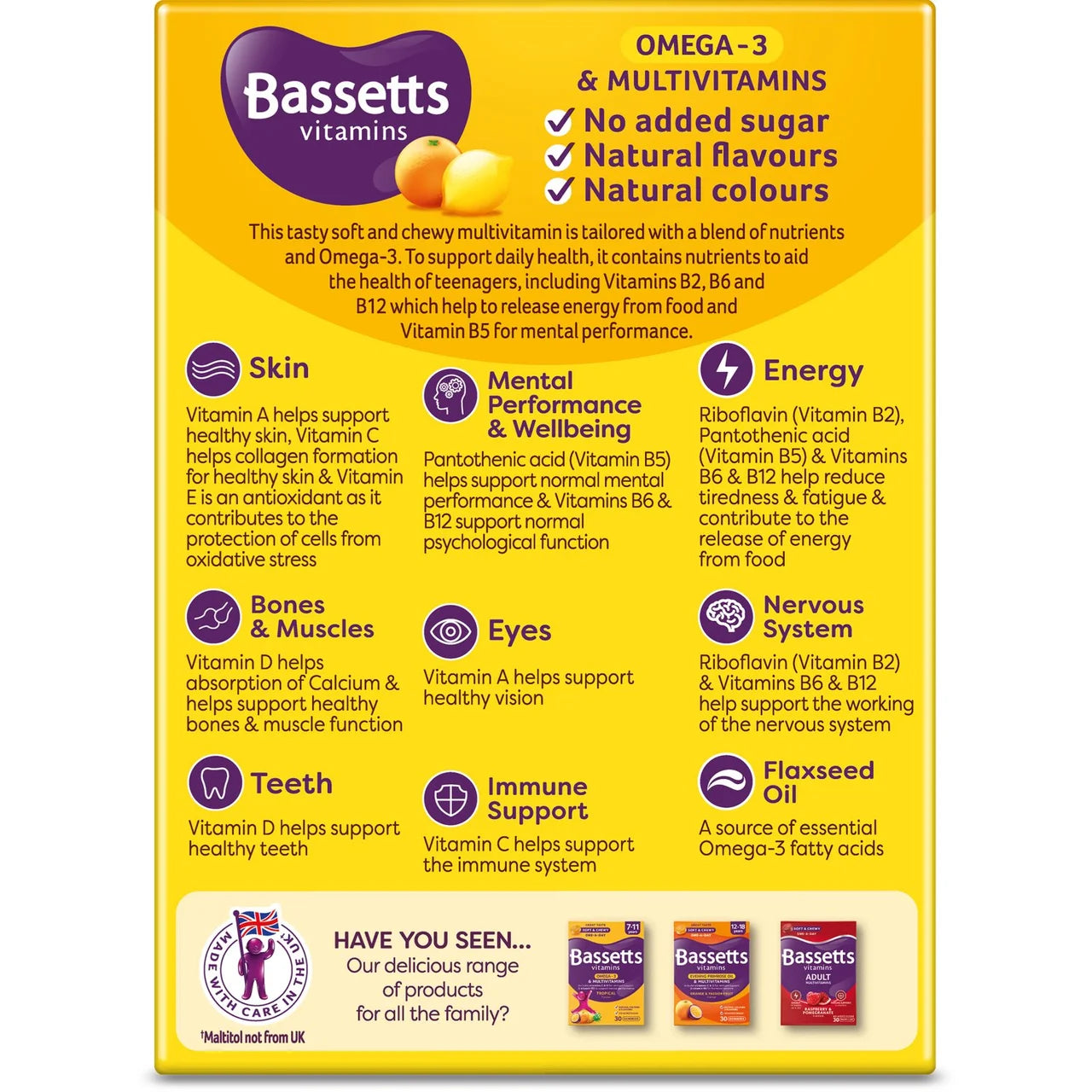 Bassetts Citrus Omega 3 & Multivitamins 12-18ys , 30 per pack