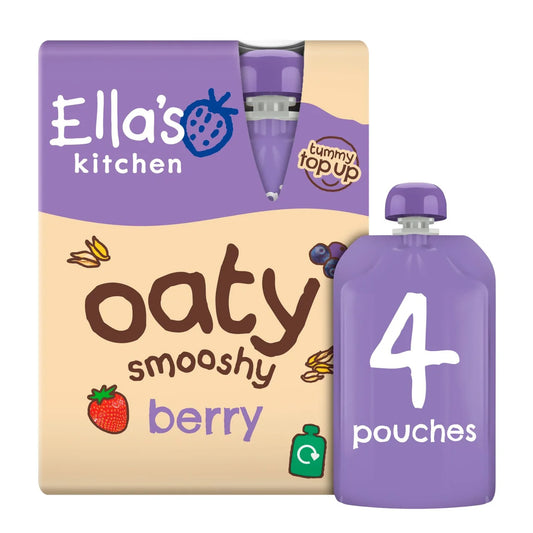 Ella's Kitchen Oaty Berry Smoothie Baby Pouch 12+ Months 4 x 90g