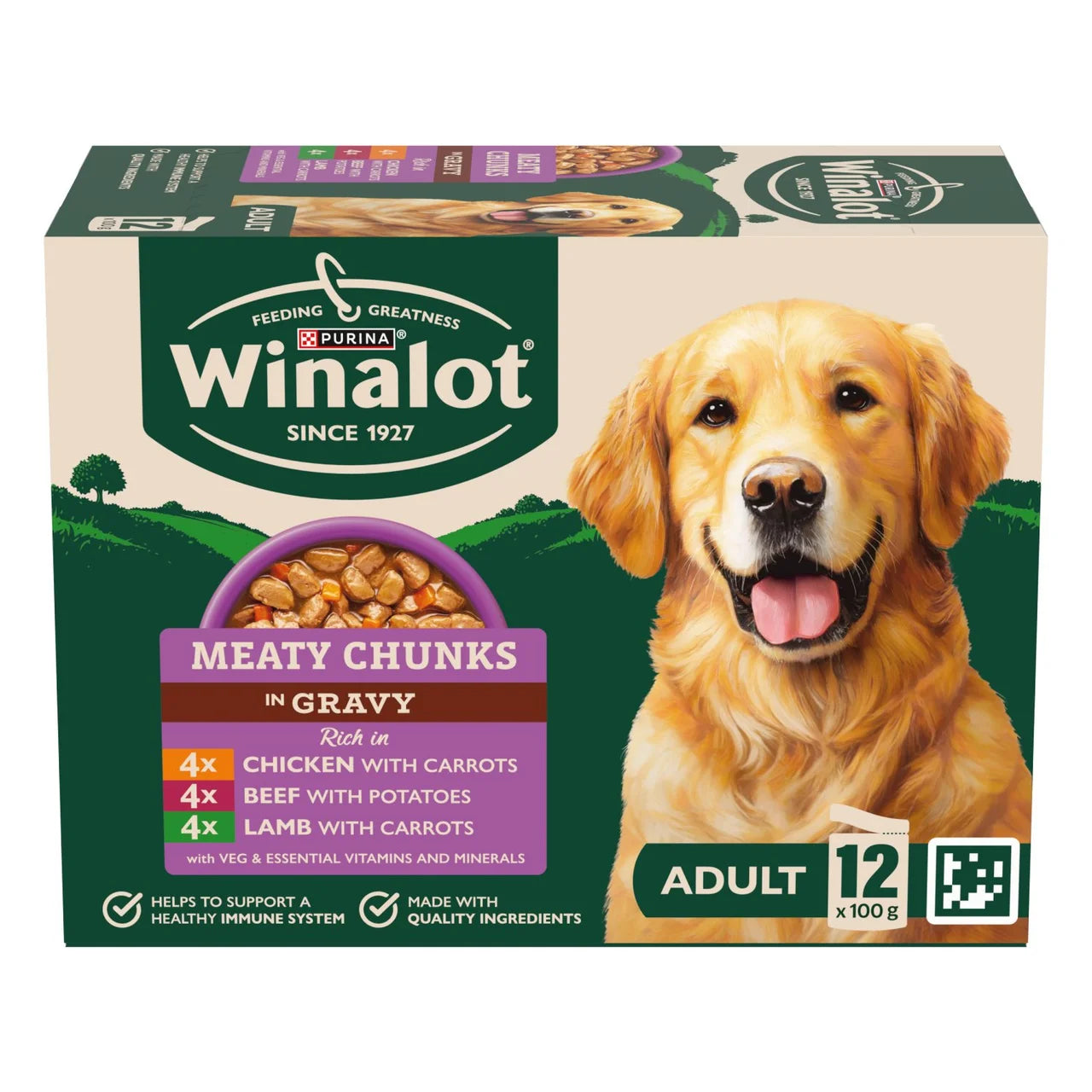 Winalot Meaty Chunks Mixed in Gravy Wet Dog Food 12x100g