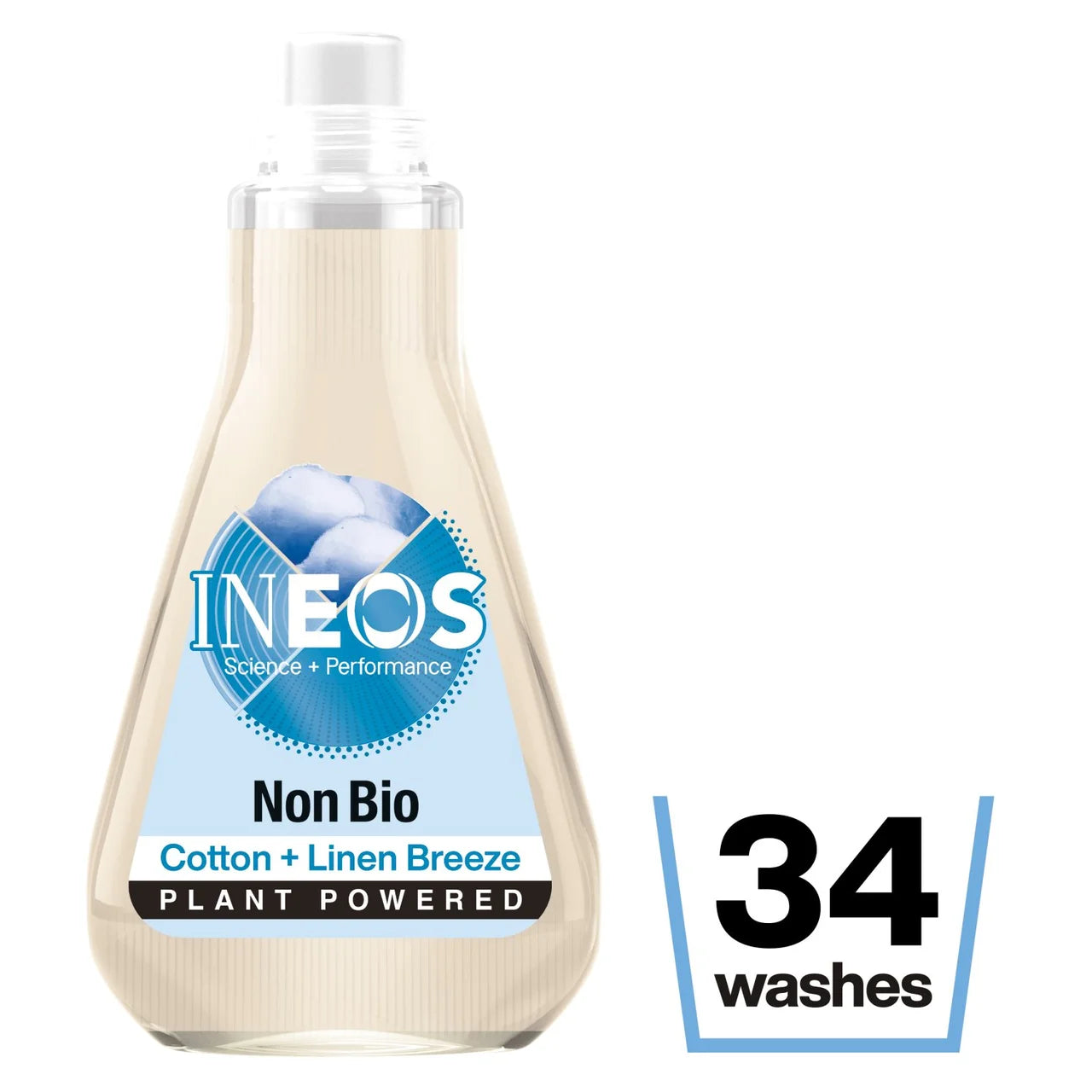 INEOS Non Bio Laundry Liquid Detergent Cotton + Linen Breeze 33 Washes 1000ml