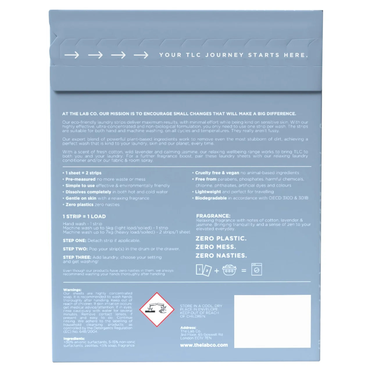 The Lab Co. Baby & Kids Laundry Detergent Strips Soothing 64 per pack