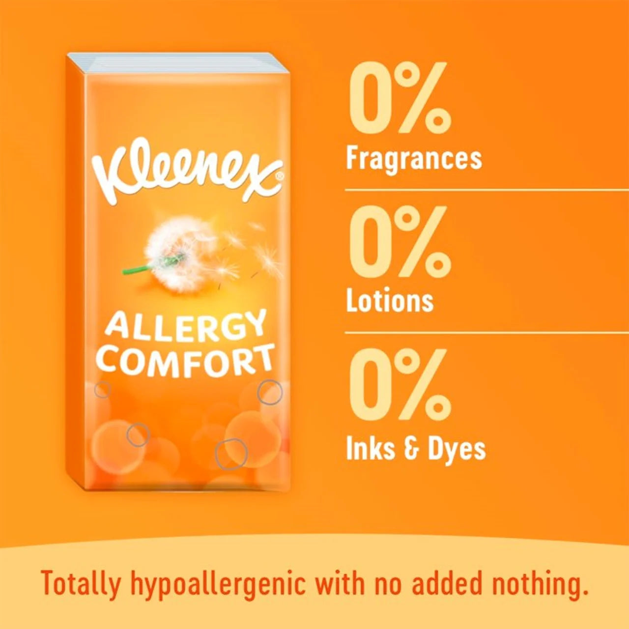 Kleenex Allergy Comfort Tissues Pocket Pack 6 x 9 per pack