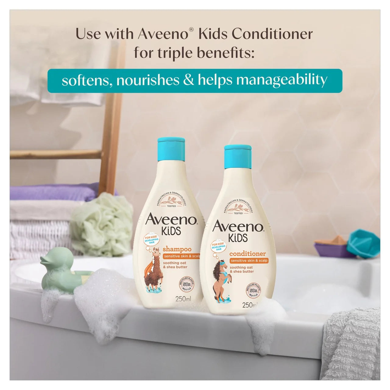 Aveeno Kids Shampoo with Soothing Oat & Shea Butter for Sensitive Skin 250ml