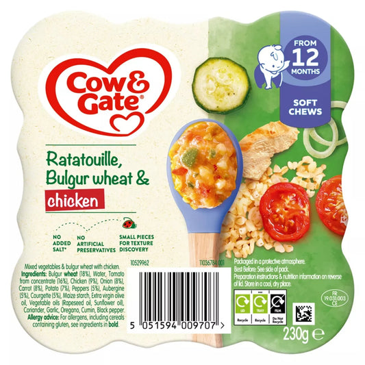 Cow & Gate Ratatouille, Bulgur Wheat & Chicken Baby Food Meal 12+ Months 230g