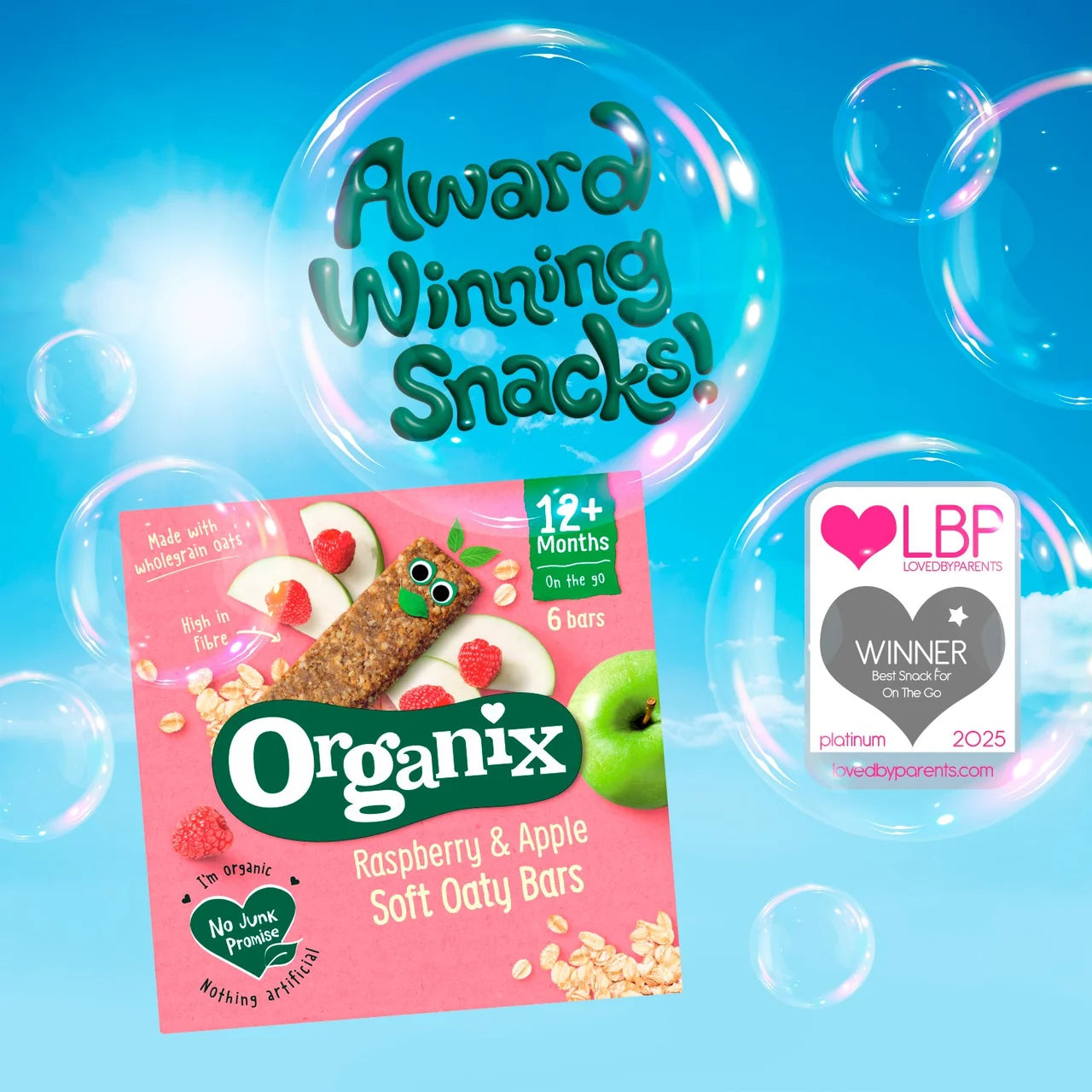 Organix Oat & Raisin Mini Flapjack Bites Toddler Snack Multipack 12+ Months 4 x 20g