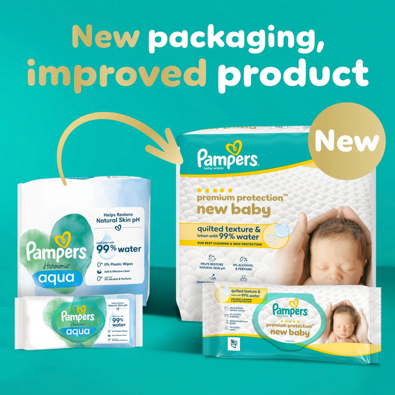Pampers New Baby Wipes 15x60