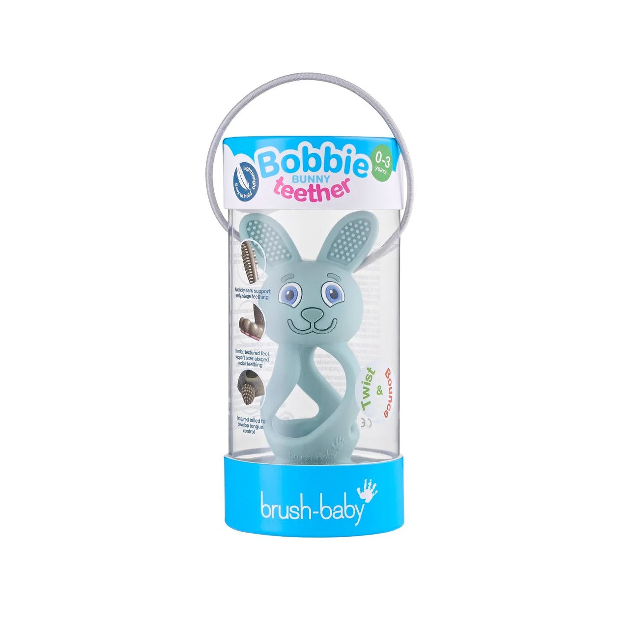 Bobbie Bunny Baby Teether Toy Eucalyptus Green