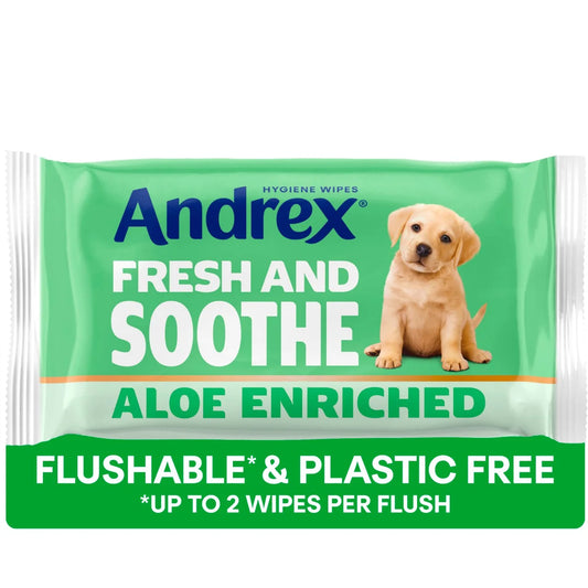Andrex Fresh and Soothe Flushable Hygiene Wipes 36 per pack