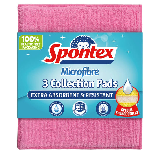 Spontex Microfibre Cloth Pads - Multi Purpose Kitchen Cleaner 3 per pack