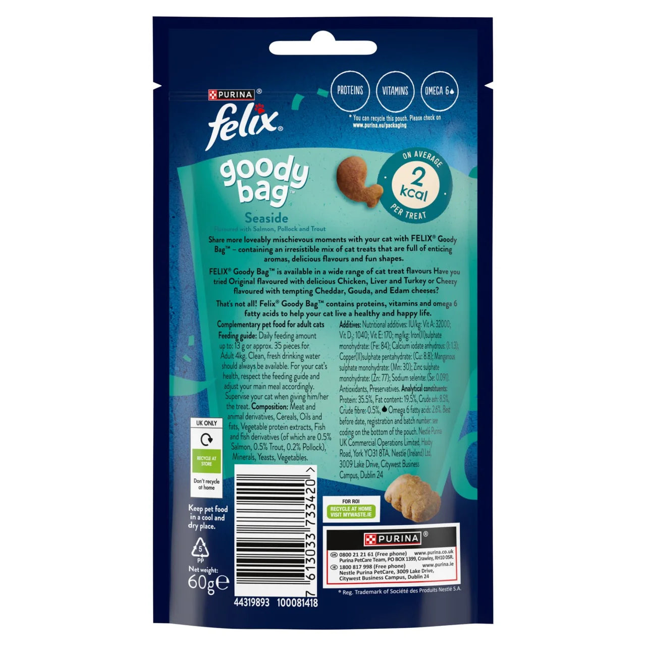 Felix Goody Bag Seaside Salmon Pollock & Trout Cat Treats 60g