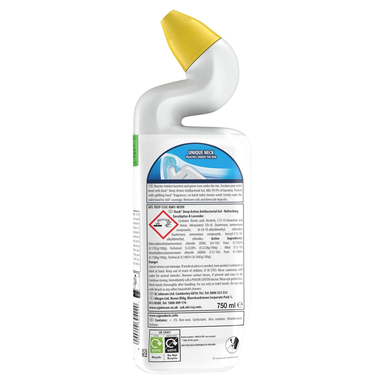 Duck Deep Action Gel Toilet Liquid Lavender & Eucalyptus 750ml