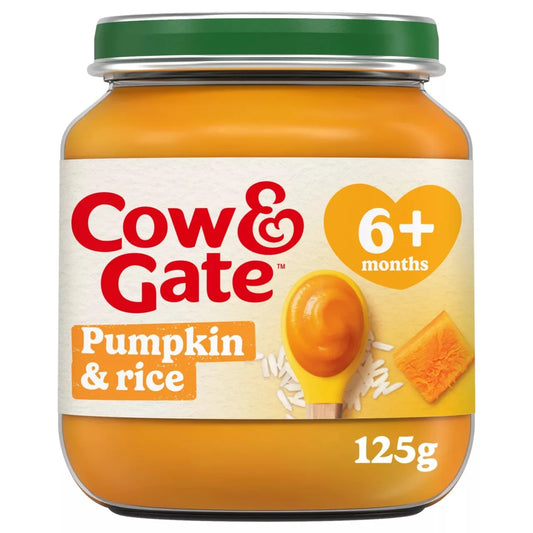 Cow & Gate Pumpkin Rice Baby Food Snack Jar 6+ Months 125g