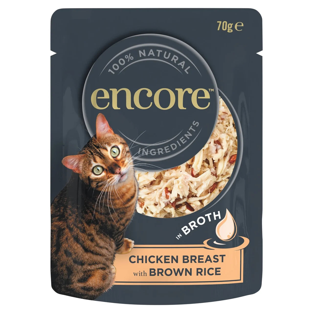 Encore Natural Wet Cat Food Pouch Chicken Breast with Rice in Broth 70g