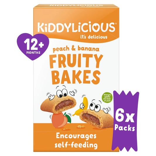 Kiddylicious Peach & Banana Fruity Bakes Baby Snacks Multi 6 x 22g
