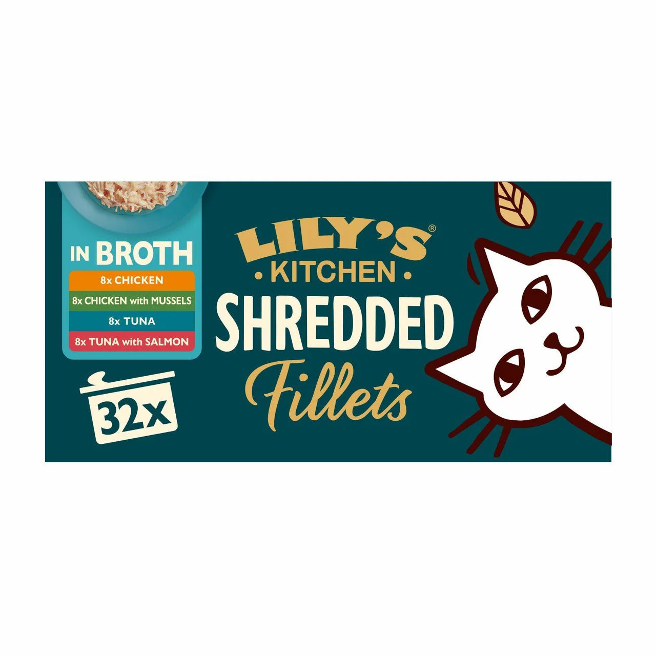 Lily's Kitchen Cat Wet Shredded Fillets in Broth Multipack 32 x 70g