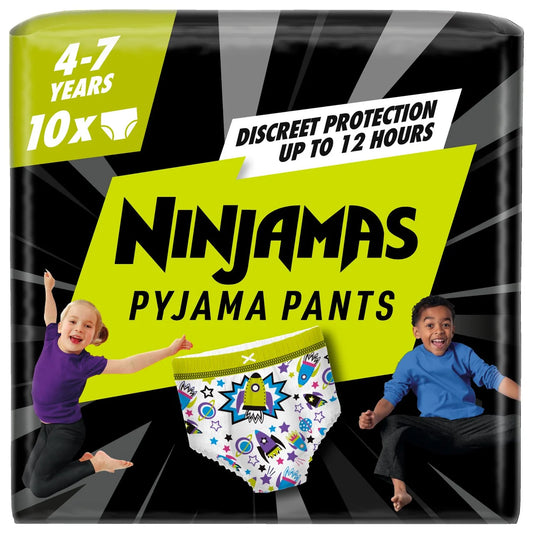 Pampers Ninjamas Pyjama Pants Boys, 10 Pyjama Pants, 4-7 Years, 17-30kg 10 per pack