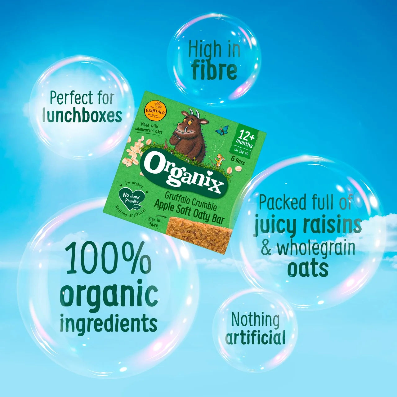 Organix Gruffalo Crumble Apple Soft Oaty Bars 6 x 23g