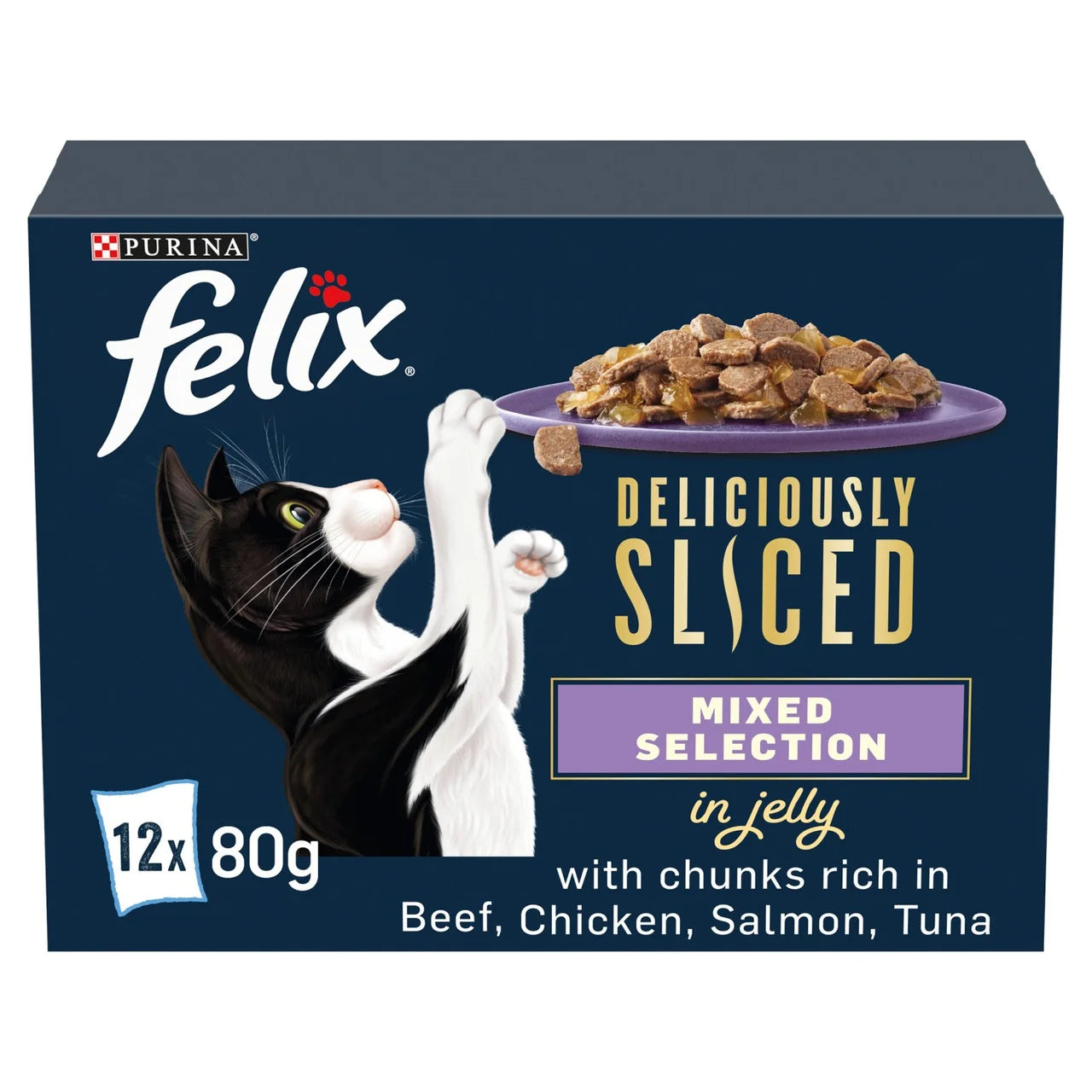 Felix Deliciously Sliced Mixed Selection in Jelly Wet Cat Food 12 x 80g