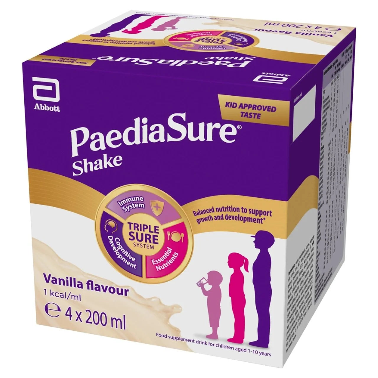 PaediaSure Shake Vanilla Nutritional Supplement Drink, 1-10 Yrs Multipack 200ml x 4