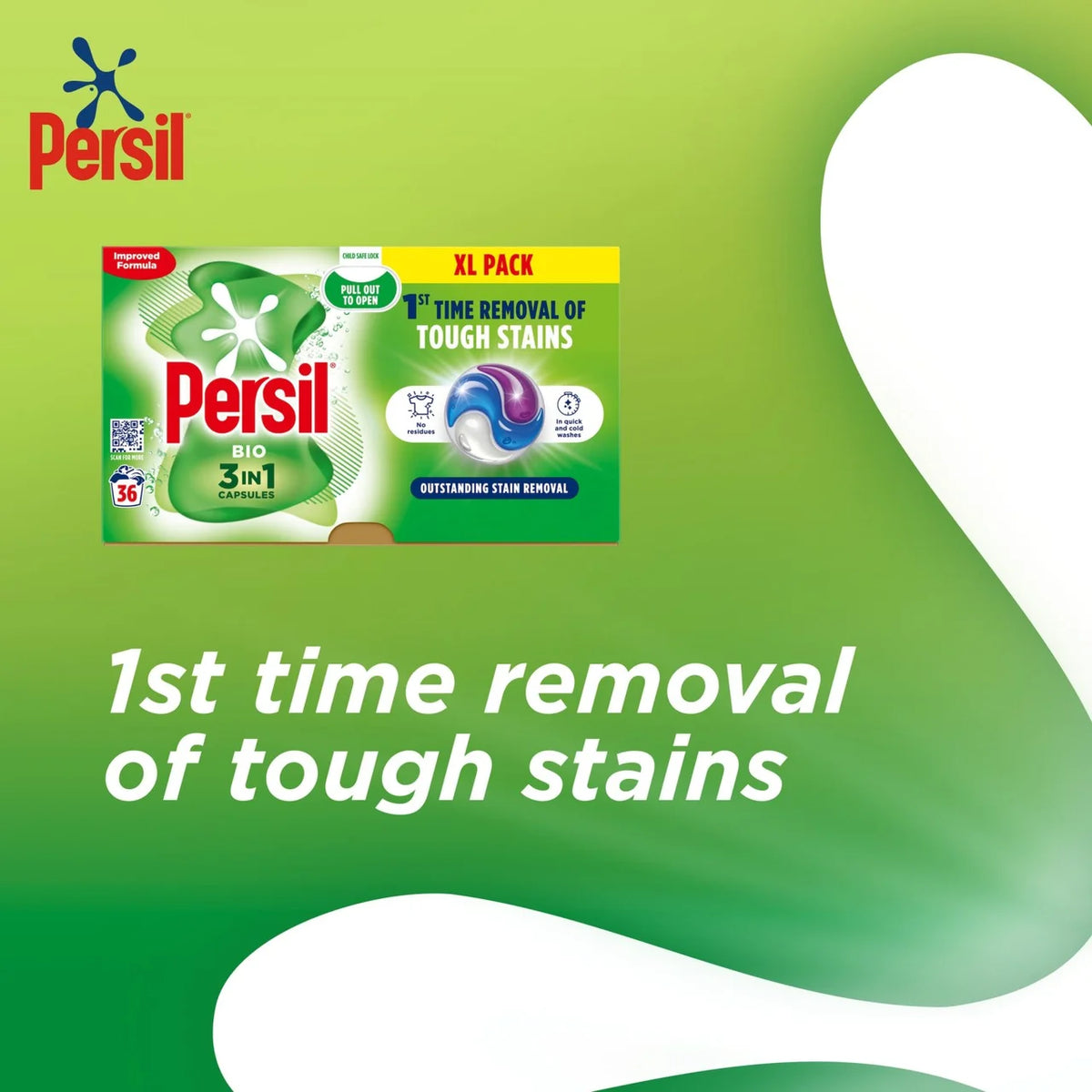 Persil Bio 3 in 1 Laundry Washing Detergent Capsules 36 Washes