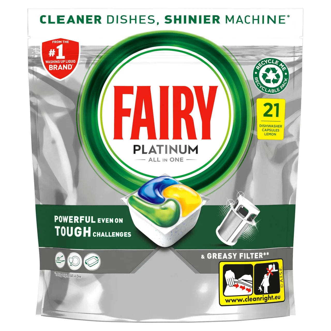 Fairy Platinum All in One Original Dishwasher Tablets 21 per pack