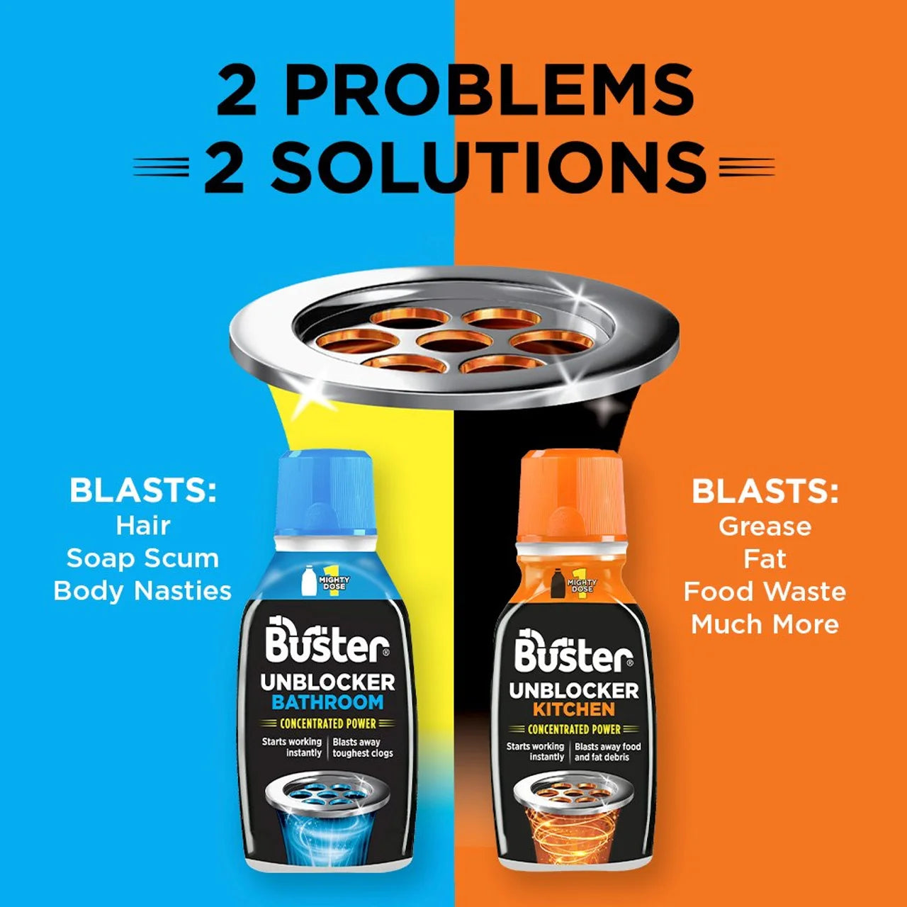 Buster Bathroom Drain Unblocker Mighty 1 Dose 300ml