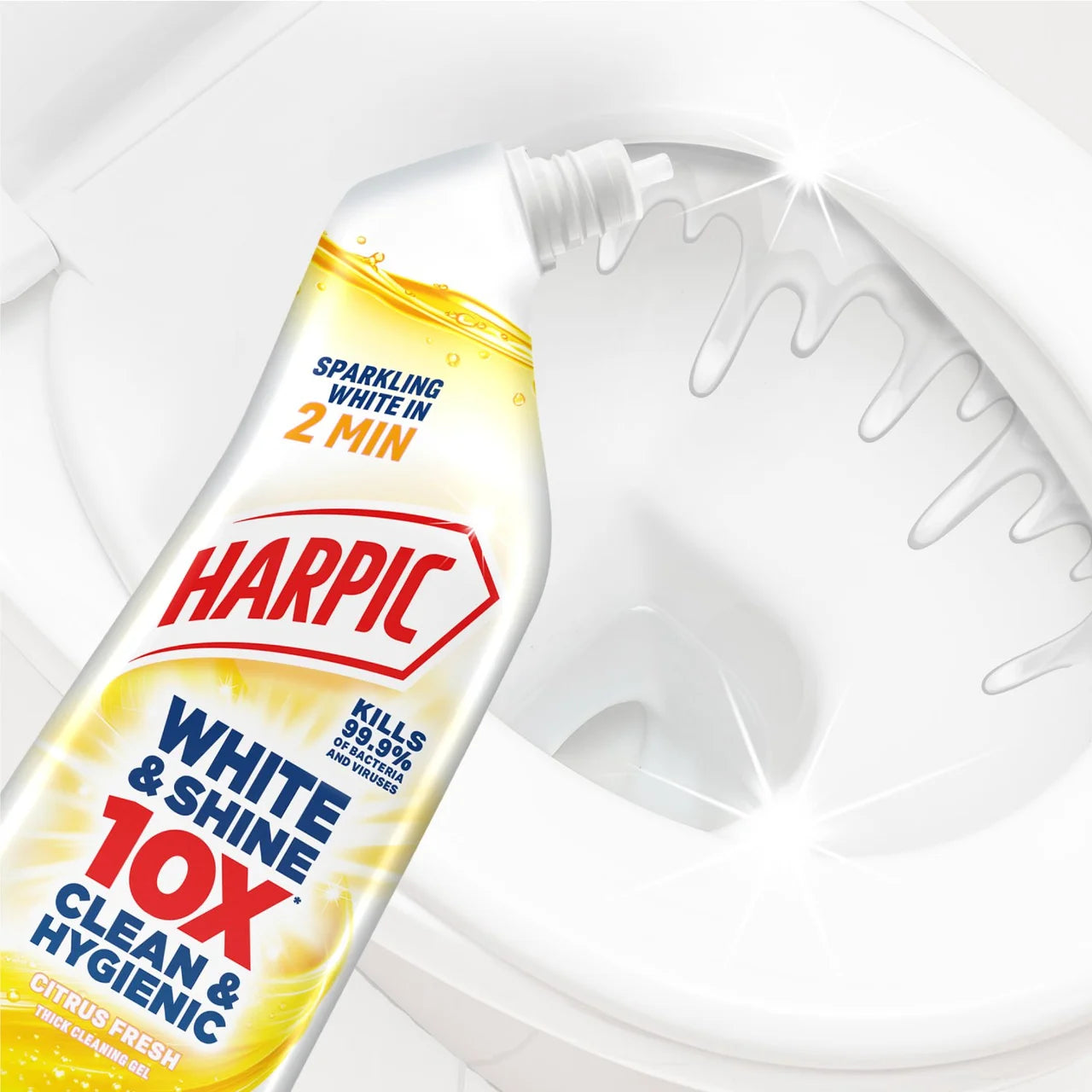 Harpic White & Shine Bleach Citrus Toilet Cleaner Gel 750ml