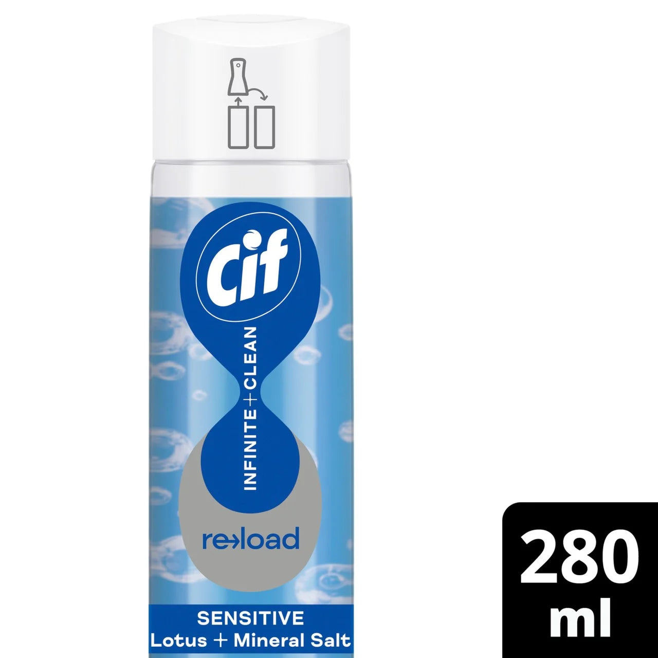 Cif Infinite Clean Sensitive Lotus & Mineral Salt All In One Reload Refill 280ml