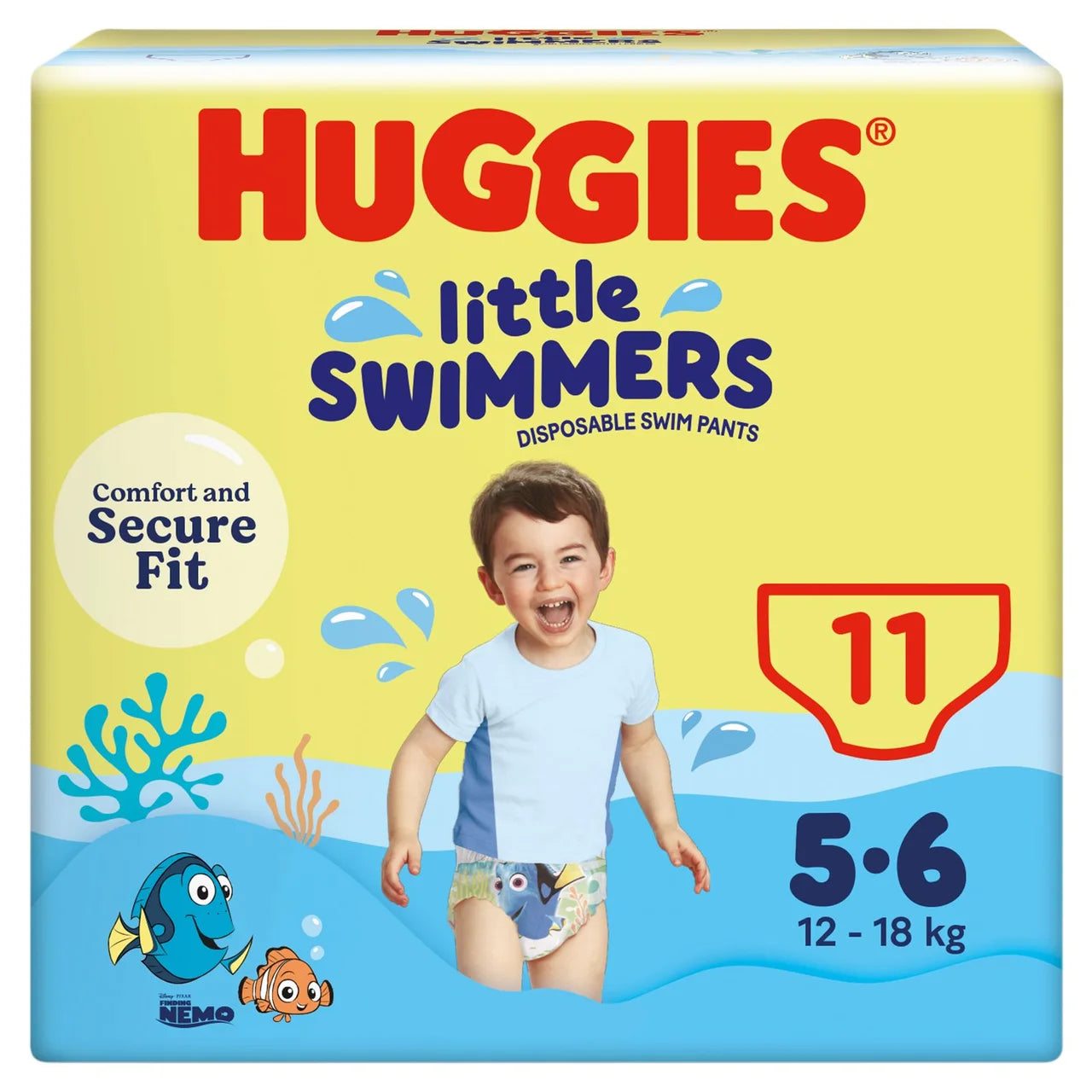 Huggies Little Swimmers Swim Nappies, Size 5-6 (12-18kg) 11 per pack