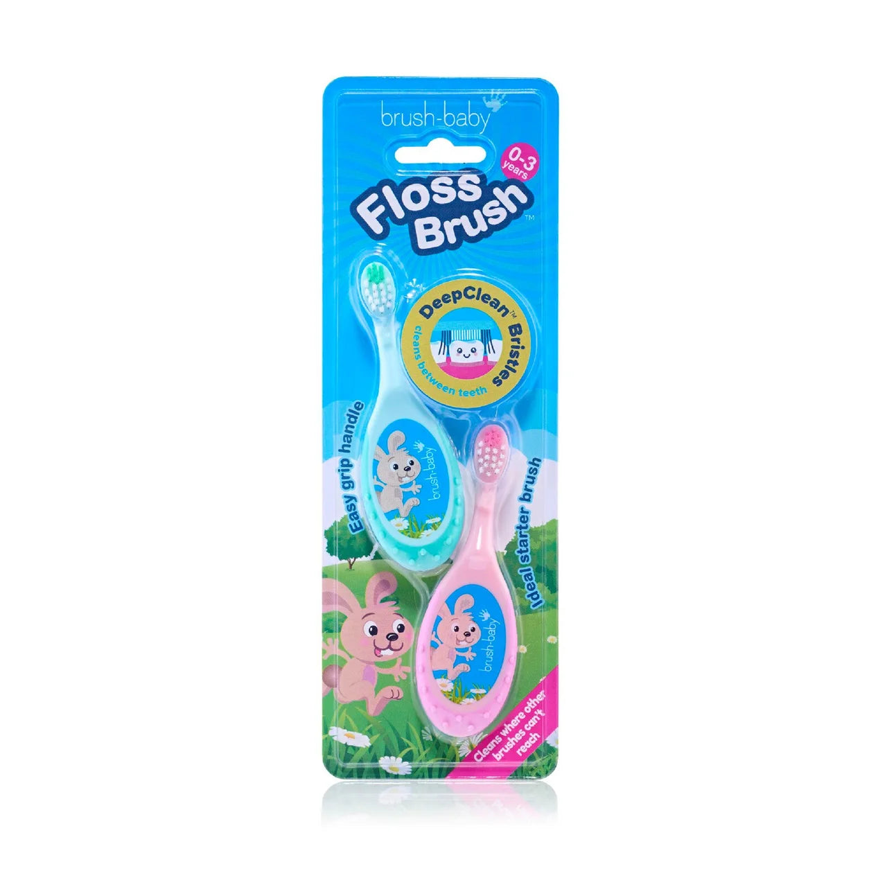 Brush-Baby Flossbrush 0-3 yrs Double 2 per pack