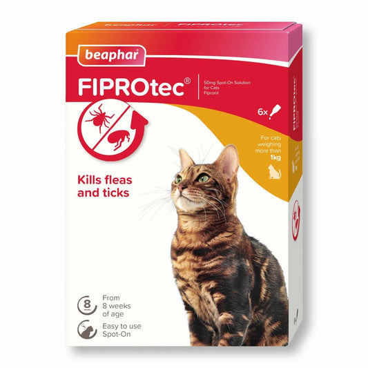 Beaphar FIPROtec Flea & Tick Spot-On for Cats 6 per pack