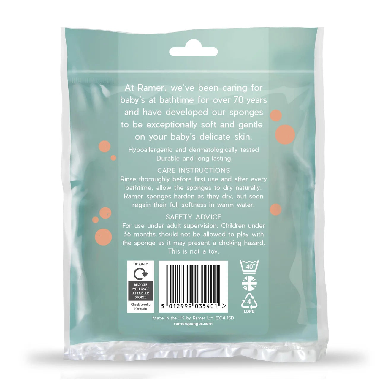 Ramer Ultra Soft Baby Sponge, Twinpack , 2 per pack