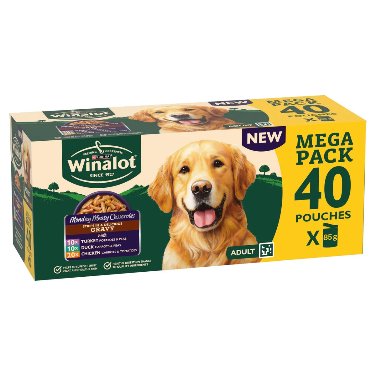 Winalot Monday Meaty Casseroles Chicken, Turkey, Duck in Gravy Wet Dog Food 40 x 85g