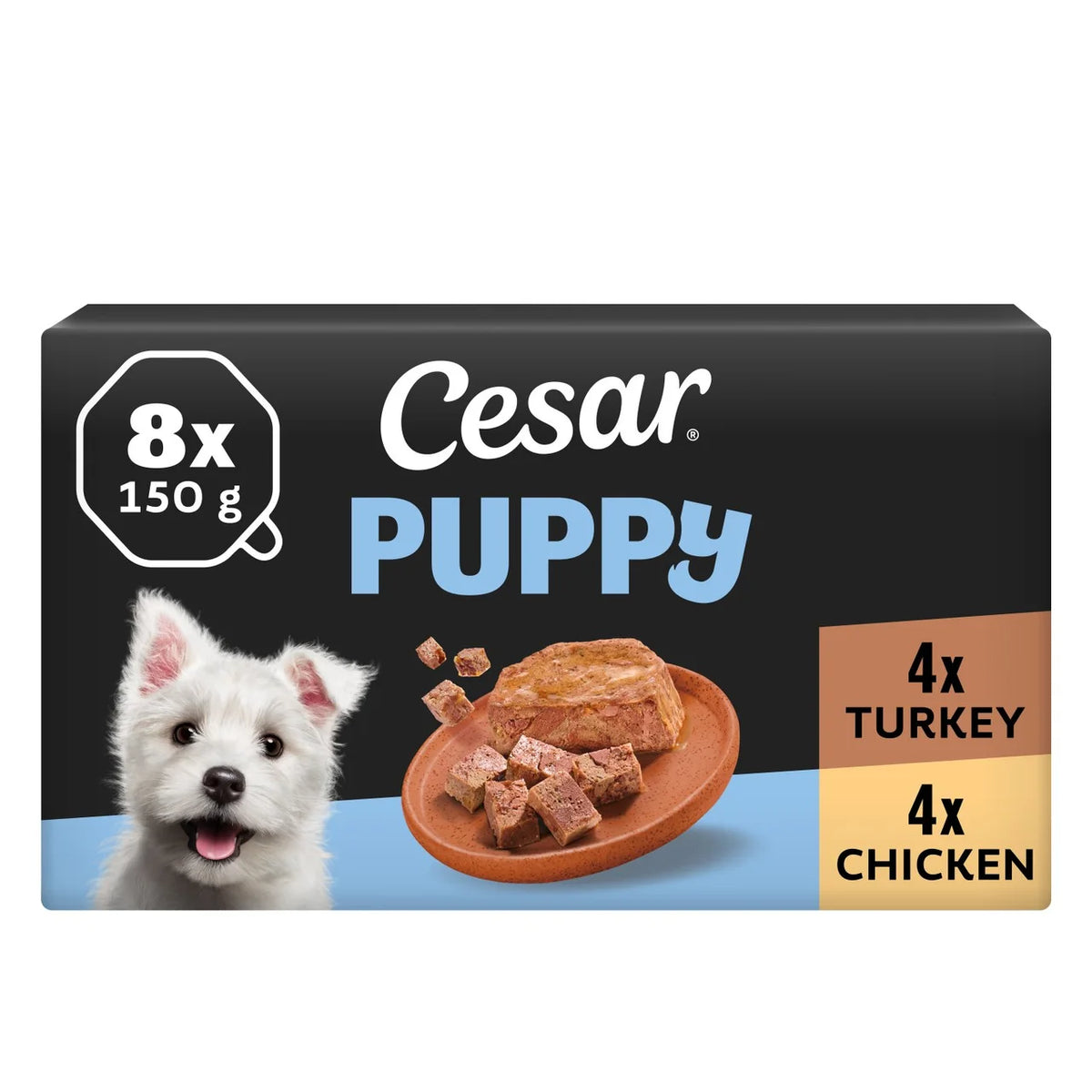 Cesar Classics Terrine Wet Puppy Food with Chicken & Turkey in Loaf 8 x 150g