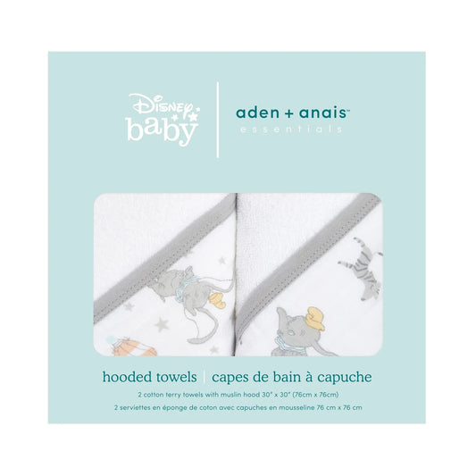 Aden + Anais Hooded Towel, Dumbo 2 per pack