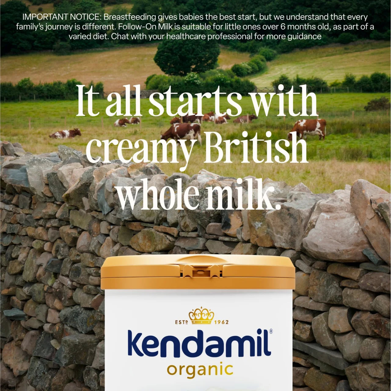 Kendamil Organic 2 Follow-on Milk Powder, 6-12 mths 800g
