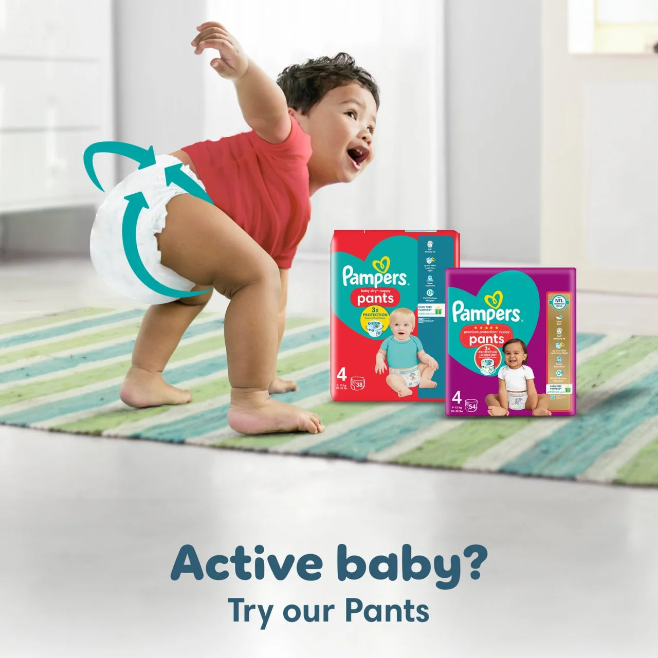 Pampers Baby-Dry Nappies, Size 6 (13-18kg) Essential 33 per Pack
