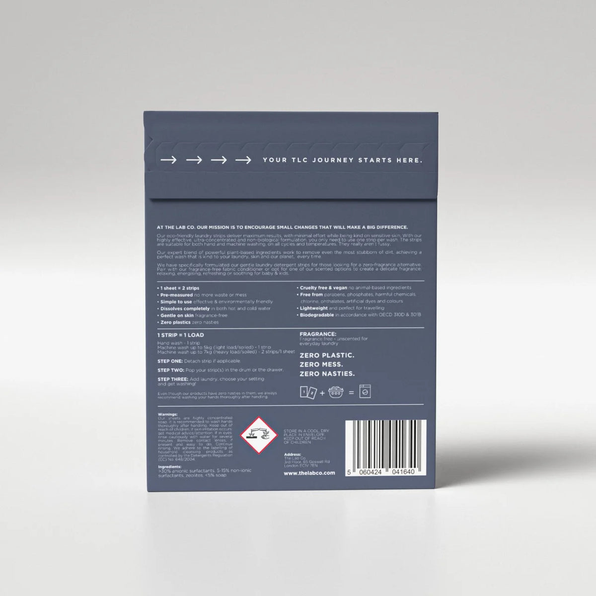 The Lab Co. Laundry Detergent Sheets Non Bio Relaxing Scent 64 Loads