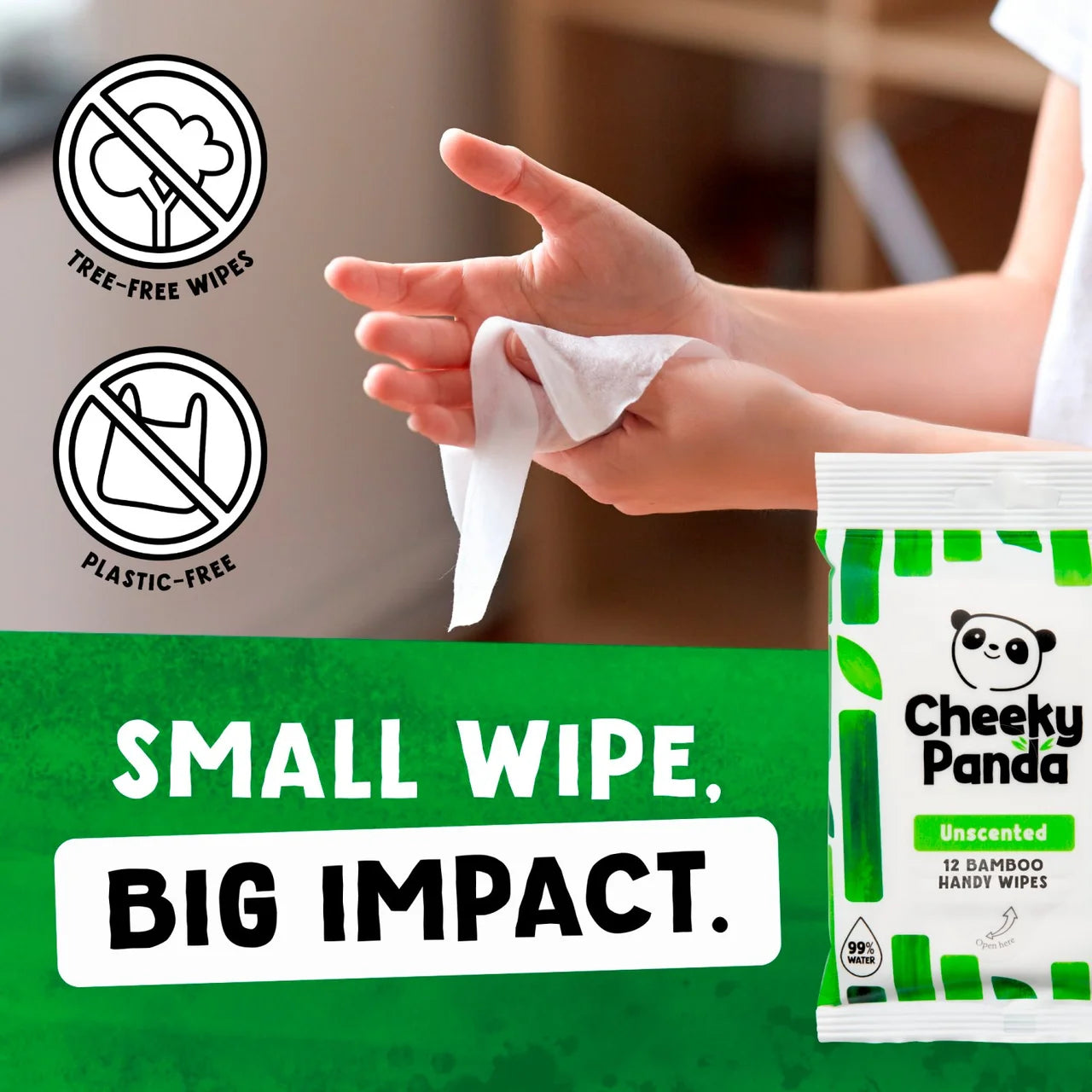 Cheeky Panda Bamboo Handy Wipes 12 per pack