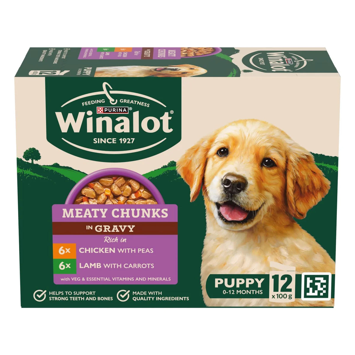 Winalot Meaty Chunks Puppy Mixed in Gravy Wet Dog Food 12 x 100g