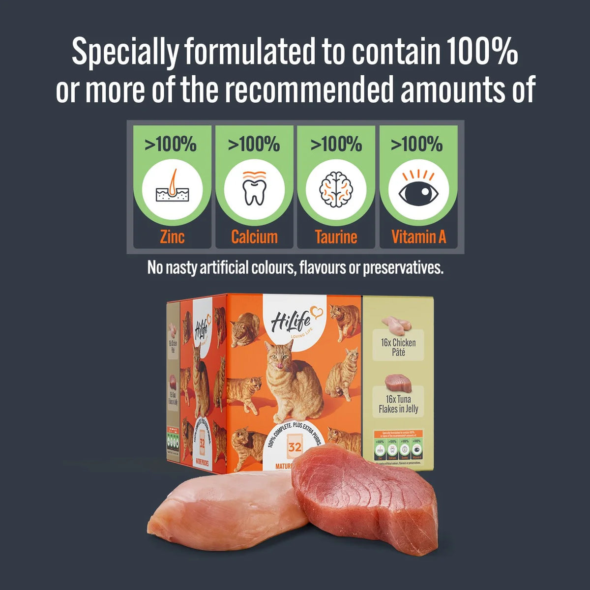 HiLife It's only Natural The Big Mature One in Jelly Wet Cat Food 32 x 70g