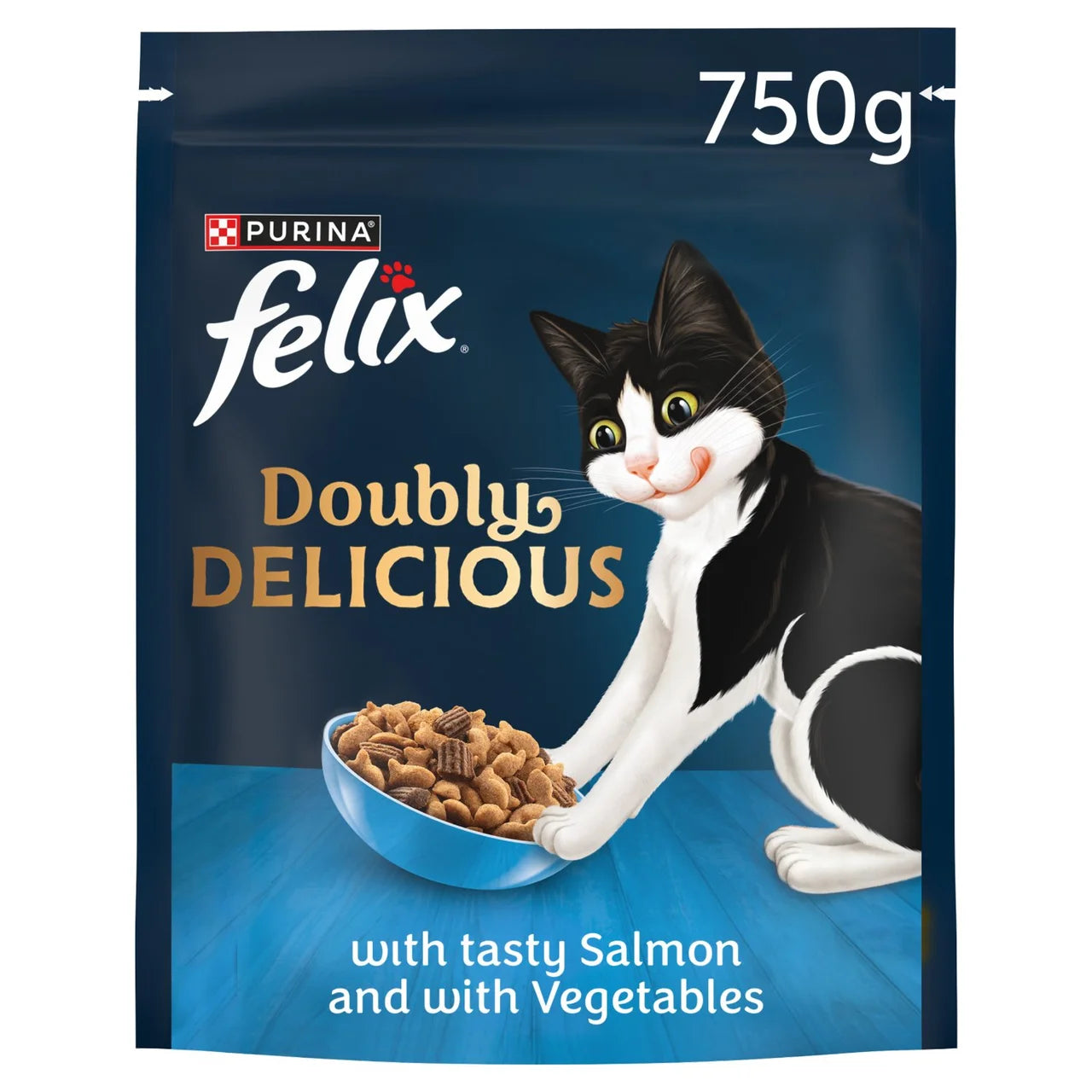 Felix Doubly Delicious Salmon & Vegetables Dry Cat Food 750g