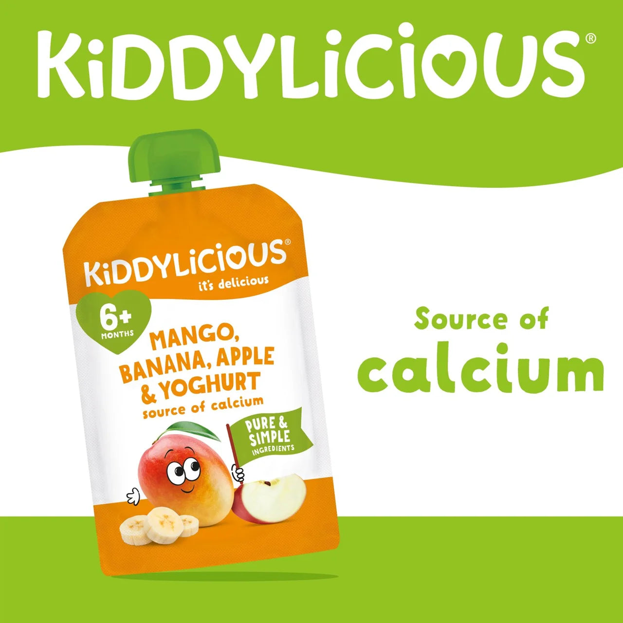 Kiddylicious Pouches Mango, Banana & Apple Multipack 4 x 100g