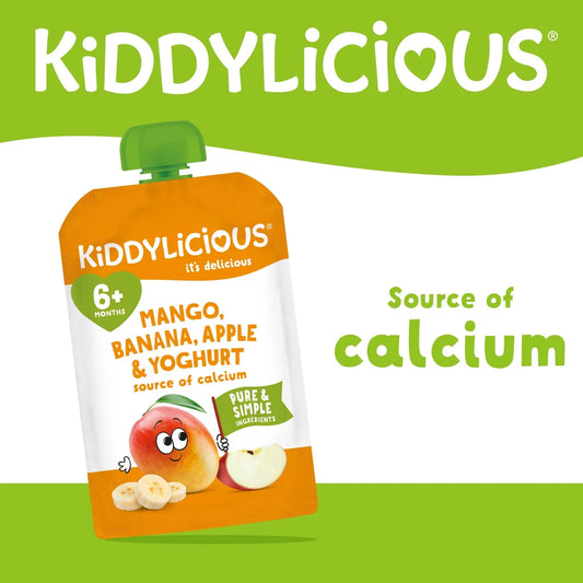 Kiddylicious Pouches Mango, Banana & Apple Multipack 4 x 100g