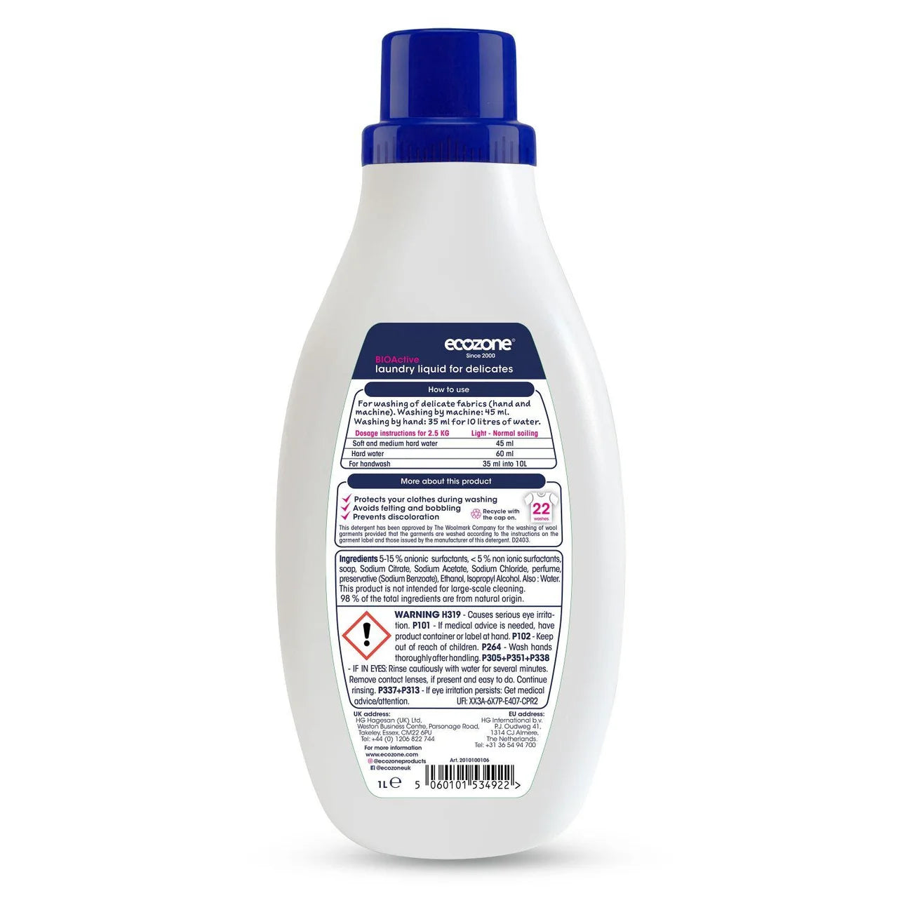 Ecozone BIOActive laundry cleaner for delicates 1L