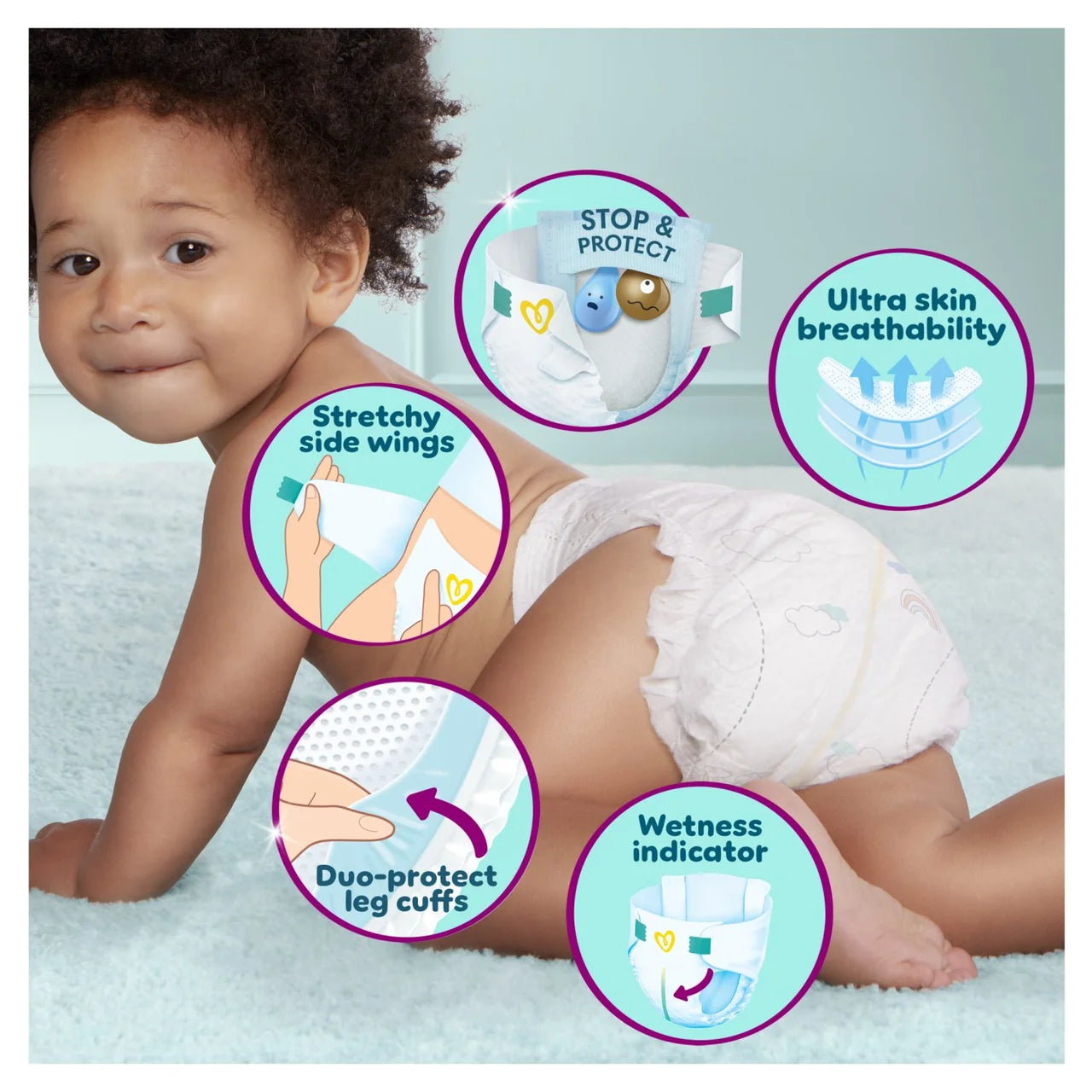 Pampers Premium Protection Nappies, Size 4 (9-14kg) Essential 37 per Pack
