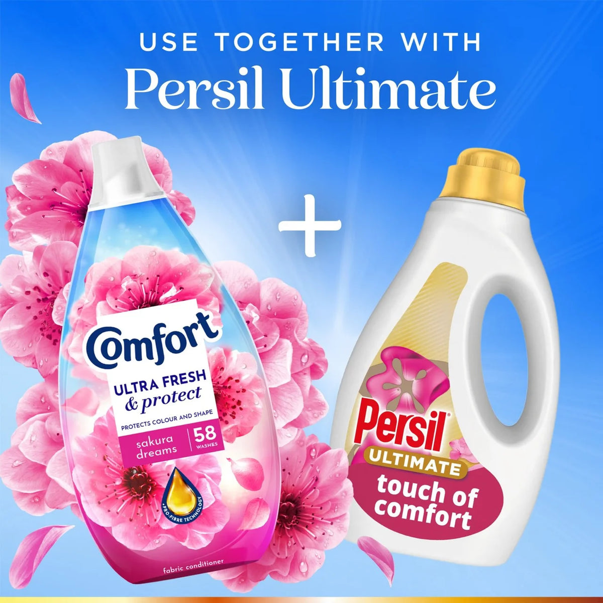 Comfort Ultra Fresh & Protect Fabric Conditioner Sakura Dreams 58 Wash 870ml